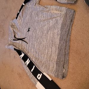 Grey colored Pink brand pullover with pockets